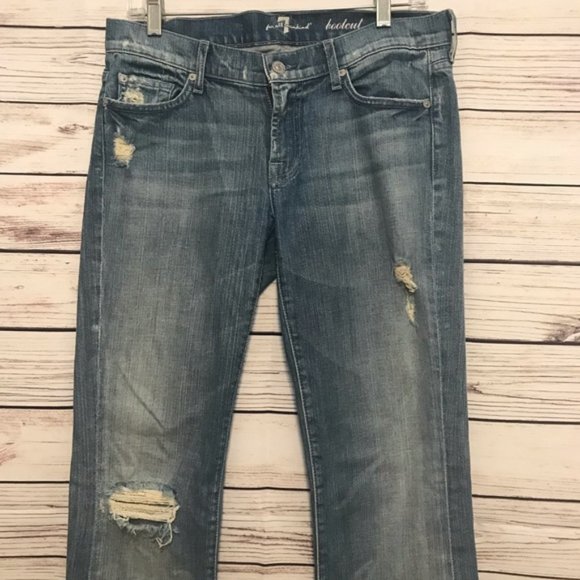 7 For All Mankind Bootcut Crystal Pocket Jeans 29 - Picture 2 of 8